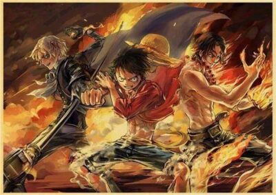 Poster One Piece Luffy, Sabo et Ace