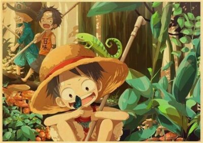 Poster One Piece Luffy Sabo et Ace Enfants