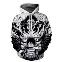 Sweat One Piece La Transformation de Luffy en Noir et Blanc