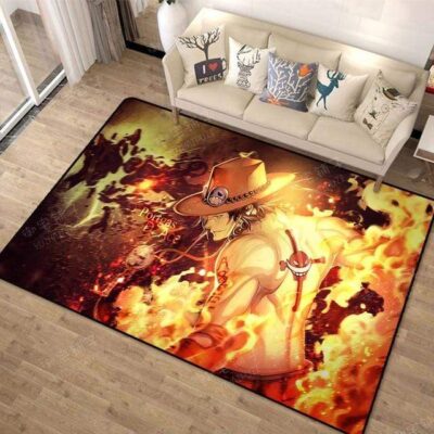 Tapis One Piece Ace Aux Poings Ardent